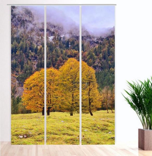 Herbstfreuden Flächenvorhang - 3teiliges Set Flächenvorhang 3er Set, Schiebegardine, Schiebegardinen, blickdicht, Flächenvorhang blickdicht, Schiebevorhang,